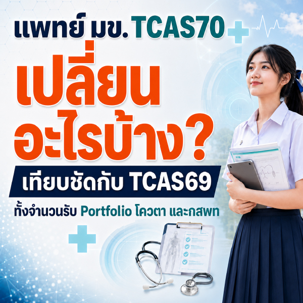 แพทย์ มข. TCAS70 เปลี่ยนอะไรบ้าง? เทียบชัดกับ TCAS69 ทั้งจำนวนรับ Portfolio โควตา และกสพท